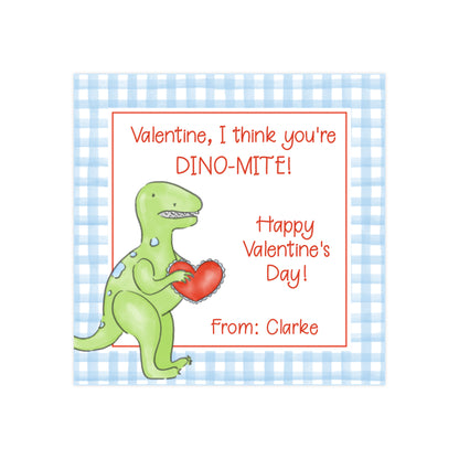 BLUE DINO WITH HEART VALENTINE