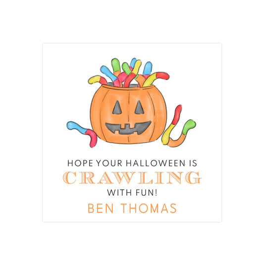 CREEPY, CRAWLY JACK-O-LANTERN (BOY) | GIFT TAGS & STICKERS