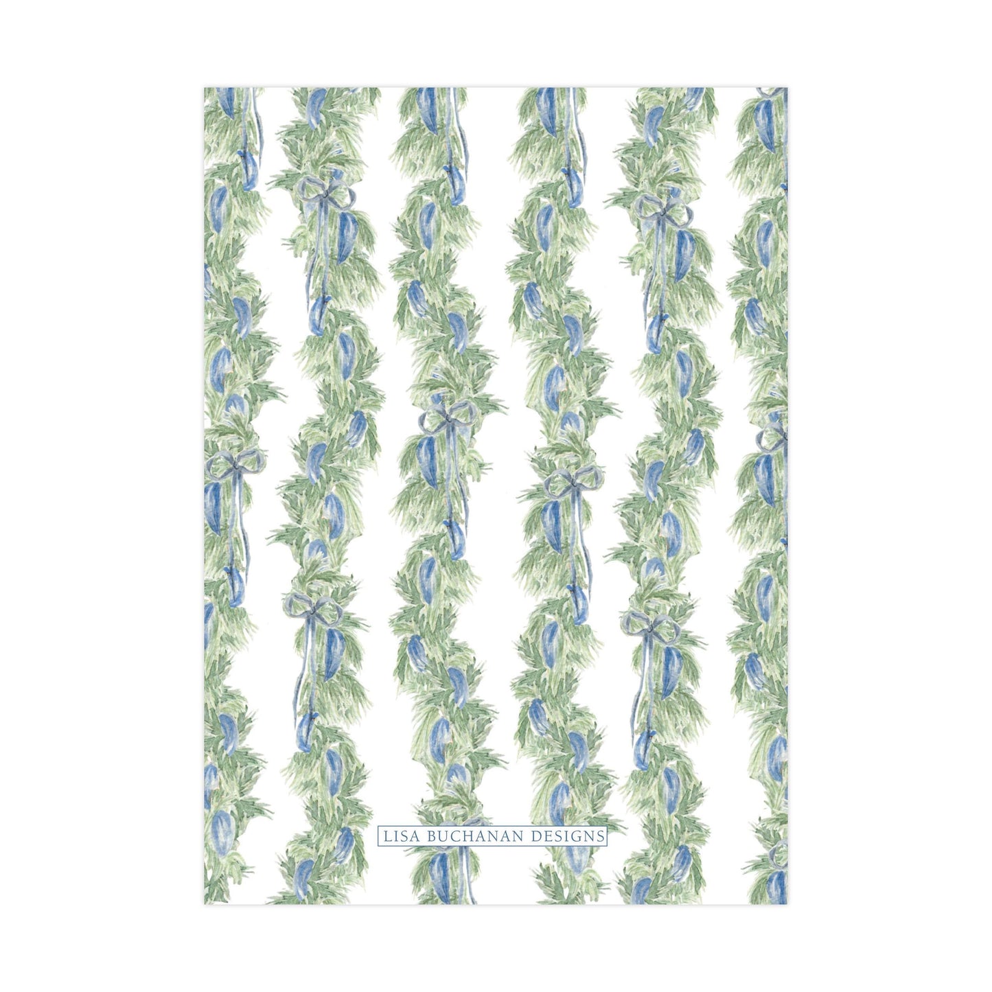 a repeating pattern of green and blue leaves arranged in a vertical line, creating a visually appealing and harmonious design.