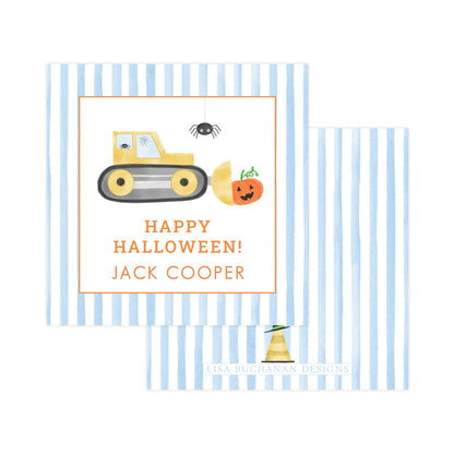HALLOWEEN BULLDOZER | GIFT TAGS & STICKERS