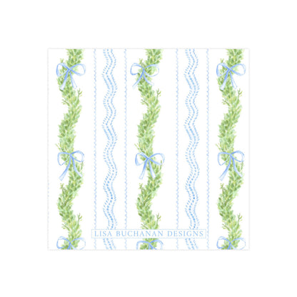 BLUE BOW & GARLAND WREATH | CHRISTMAS GIFT TAGS