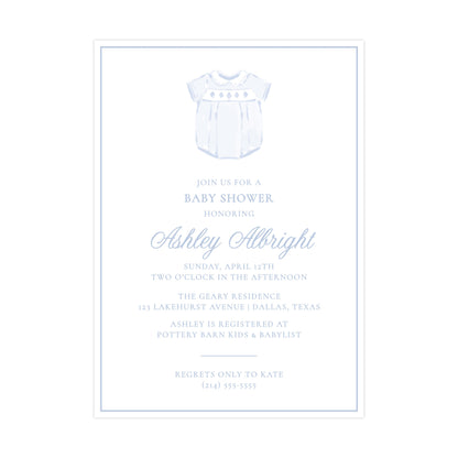 HEIRLOOM BABY (BLUE) | BABY SHOWER INVITATION