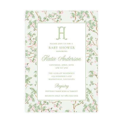 GREEN CHINOISERIE | BABY SHOWER INVITATION
