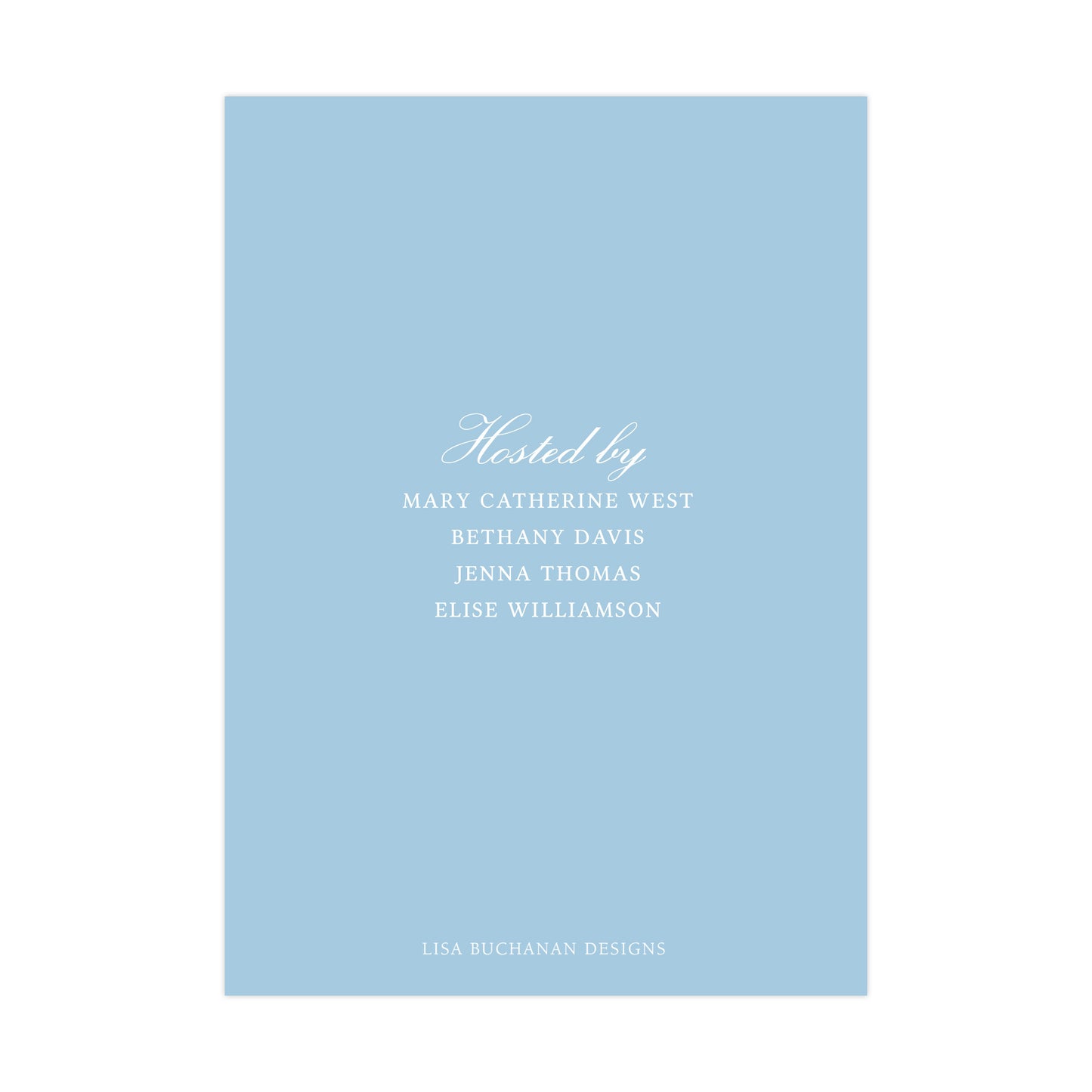 SOLID BLUE | BABY SHOWER INVITATION