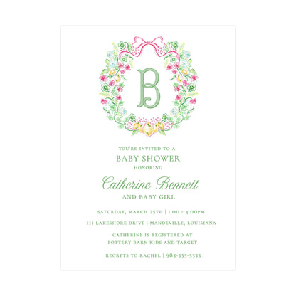 LIVE, LAUGH, LILY (CREST) | BABY SHOWER INVITATION