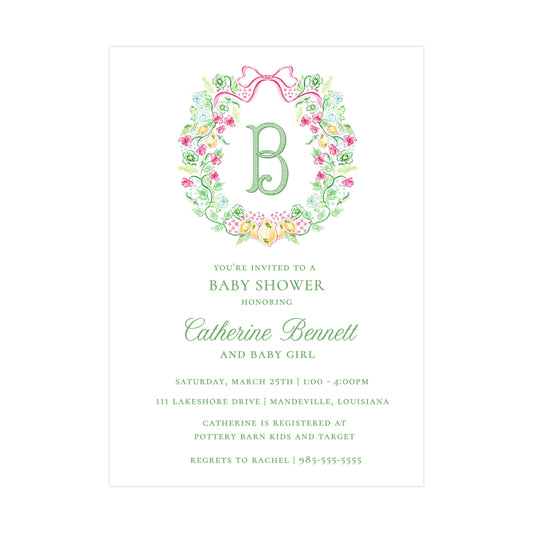 LIVE, LAUGH, LILY CREST | BABY SHOWER INVITATION
