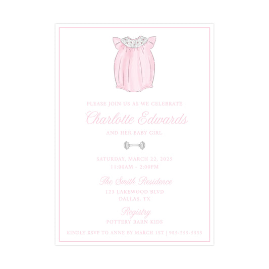 BABY GIRL BUBBLE | BABY SHOWER INVITATION