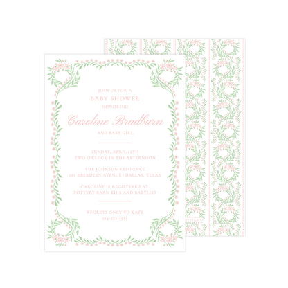 PINK FESTIVE CHINOISERIE | BABY SHOWER INVITATION