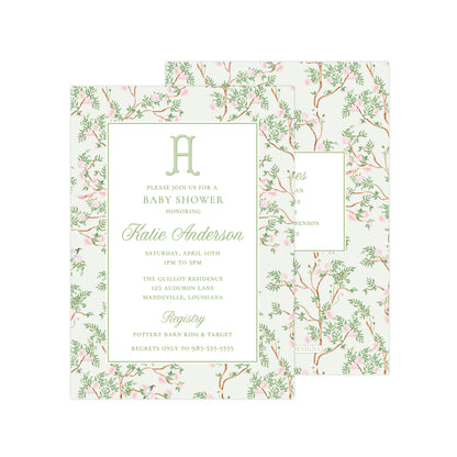 GREEN CHINOISERIE | BABY SHOWER INVITATION