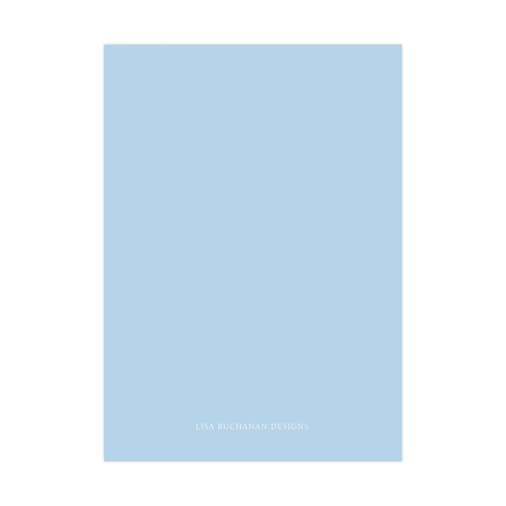 A plain, light blue background with the text "LISA BUCKAN DESIGNS" at the bottom.