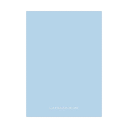 A plain, light blue background with the text "LISA BUCKAN DESIGNS" at the bottom.