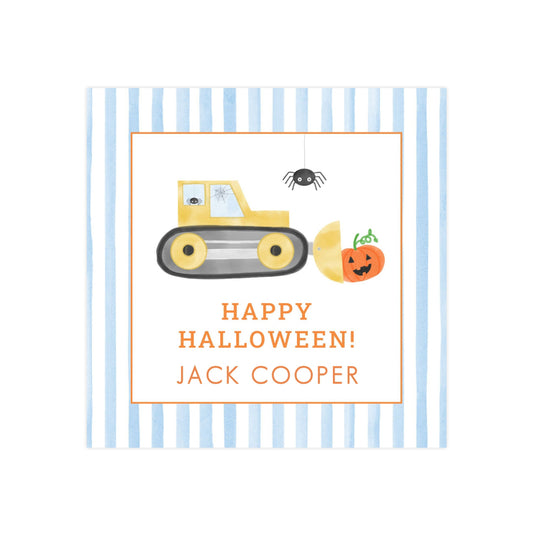 HALLOWEEN BULLDOZER | GIFT TAGS & STICKERS
