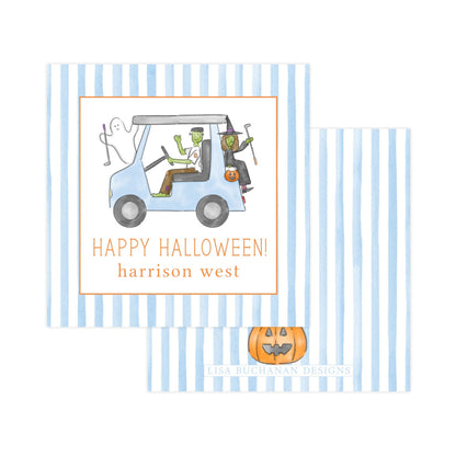 HALLOWEEN BLUE GOLF CART | GIFT TAGS & STICKERS