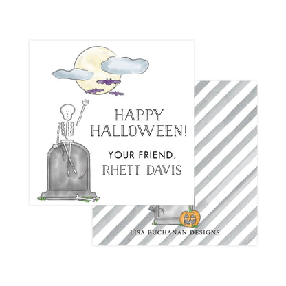 CEMETERY SKELETON | GIFT TAGS & STICKERS