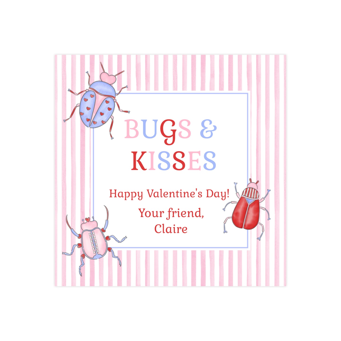 BUGS & KISSES (PINK, RED & LAVENDER) VALENTINE