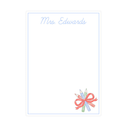 PRIMARY PENCIL BUNDLE WITH BOW | 5" X 7" NOTEPAD