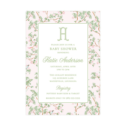 PINK CHINOISERIE | BABY SHOWER INVITATION