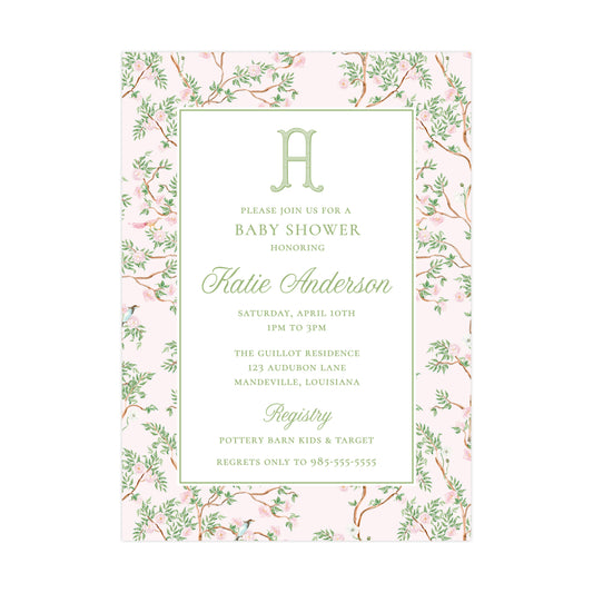 PINK CHINOISERIE | BABY SHOWER INVITATION