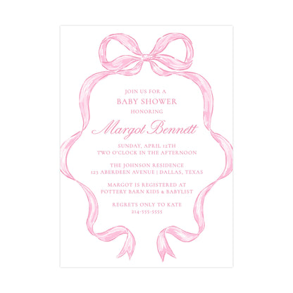BIG PINK BOW | BABY SHOWER INVITATION