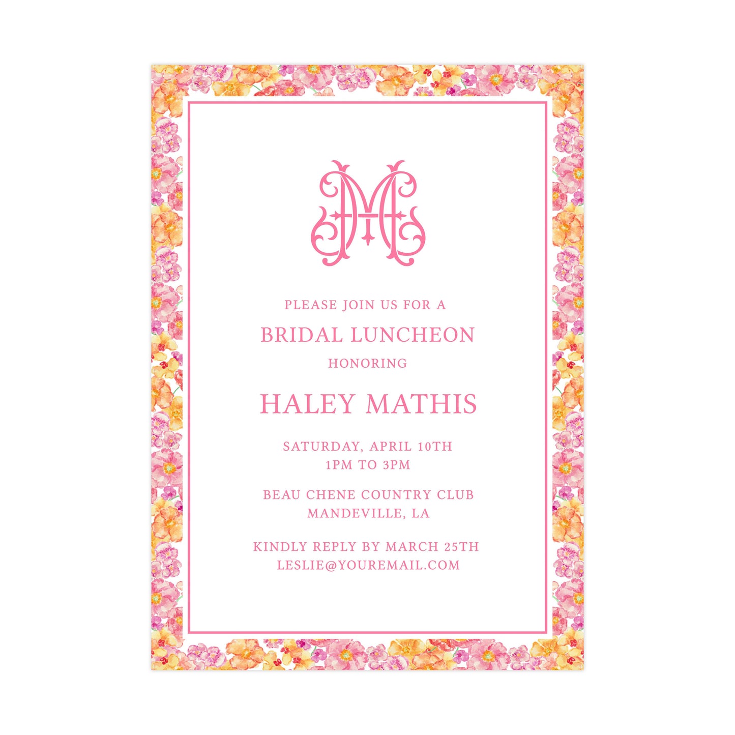 SPLASH BASH FLORALS | BRIDAL SHOWER INVITATIONS