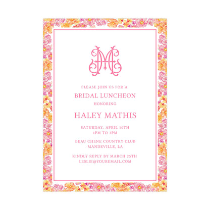 SPLASH BASH FLORALS | BRIDAL SHOWER INVITATIONS