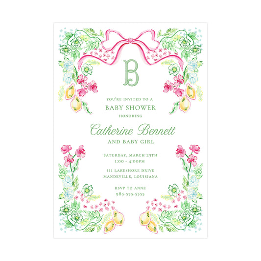 LIVE, LAUGH, LILY FRAME | BABY SHOWER INVITATION