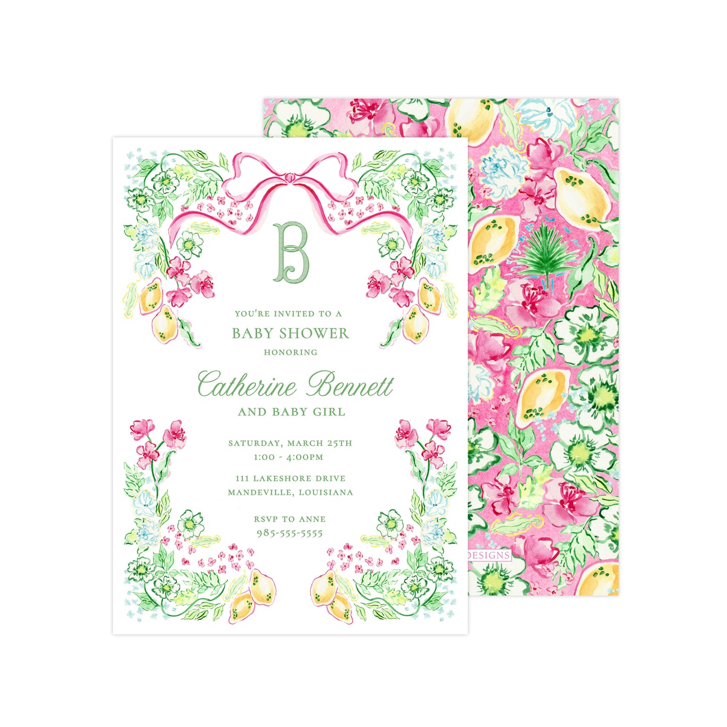 LIVE, LAUGH, LILY FRAME | BABY SHOWER INVITATION