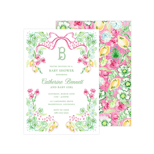 LIVE, LAUGH, LILY FRAME | BABY SHOWER INVITATION