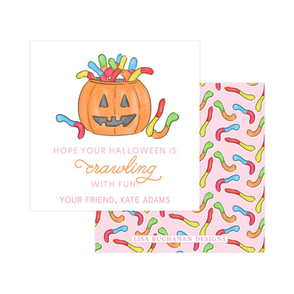 CREEPY, CRAWLY JACK-O-LANTERN (BOY) | GIFT TAGS & STICKERS