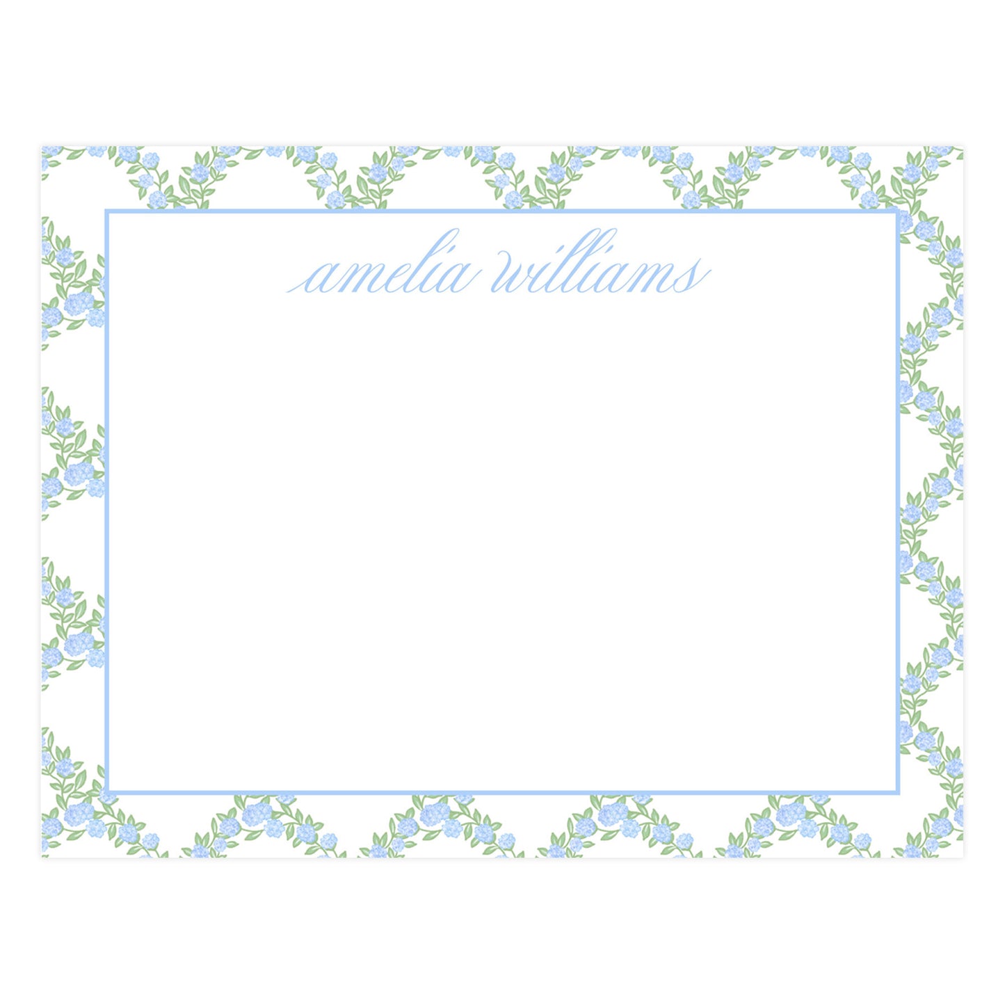 BLUE FLORAL TRELLIS | NOTE CARDS