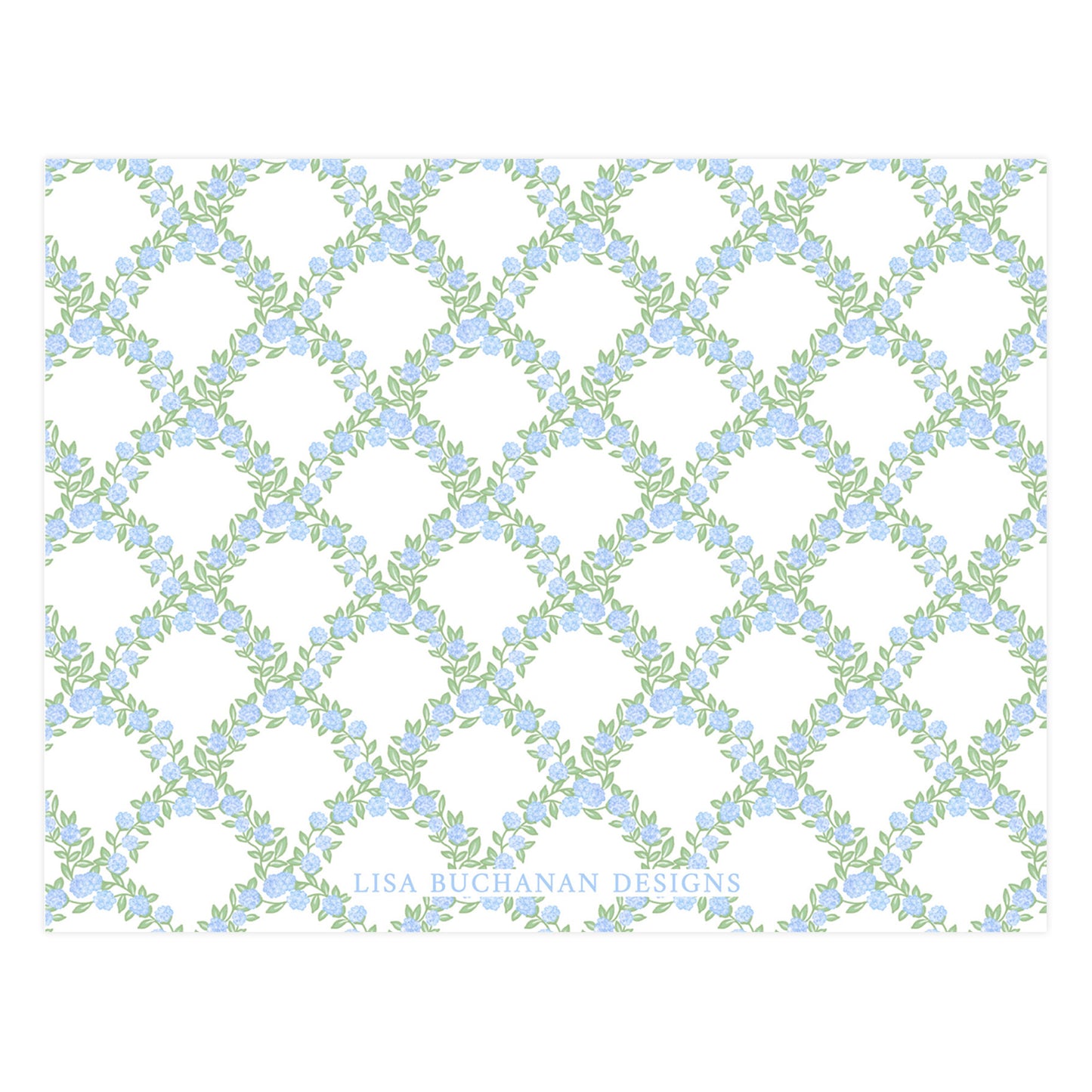 BLUE FLORAL TRELLIS | NOTE CARDS