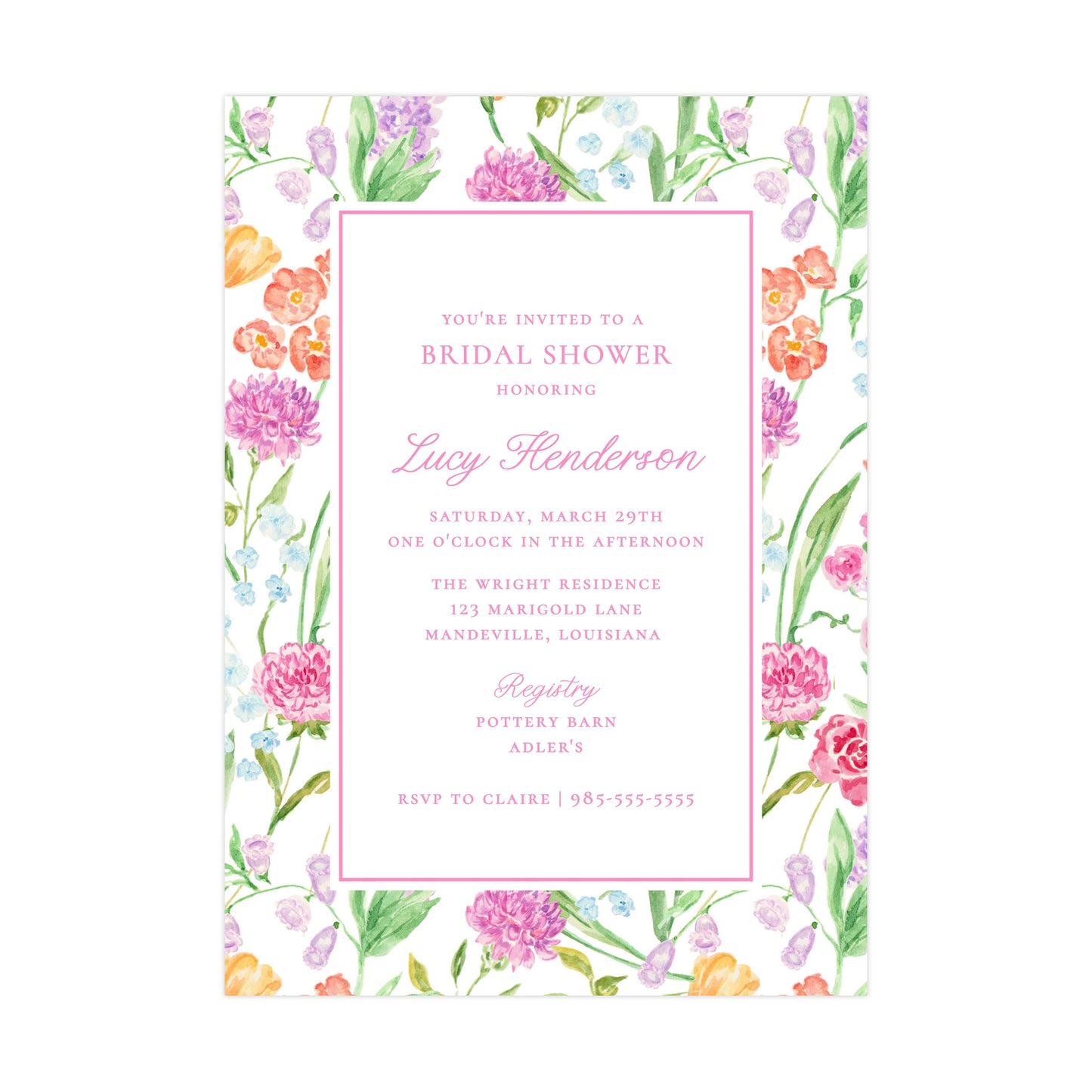 GENEVIEVE'S GARDEN | BRIDAL SHOWER INVITATION