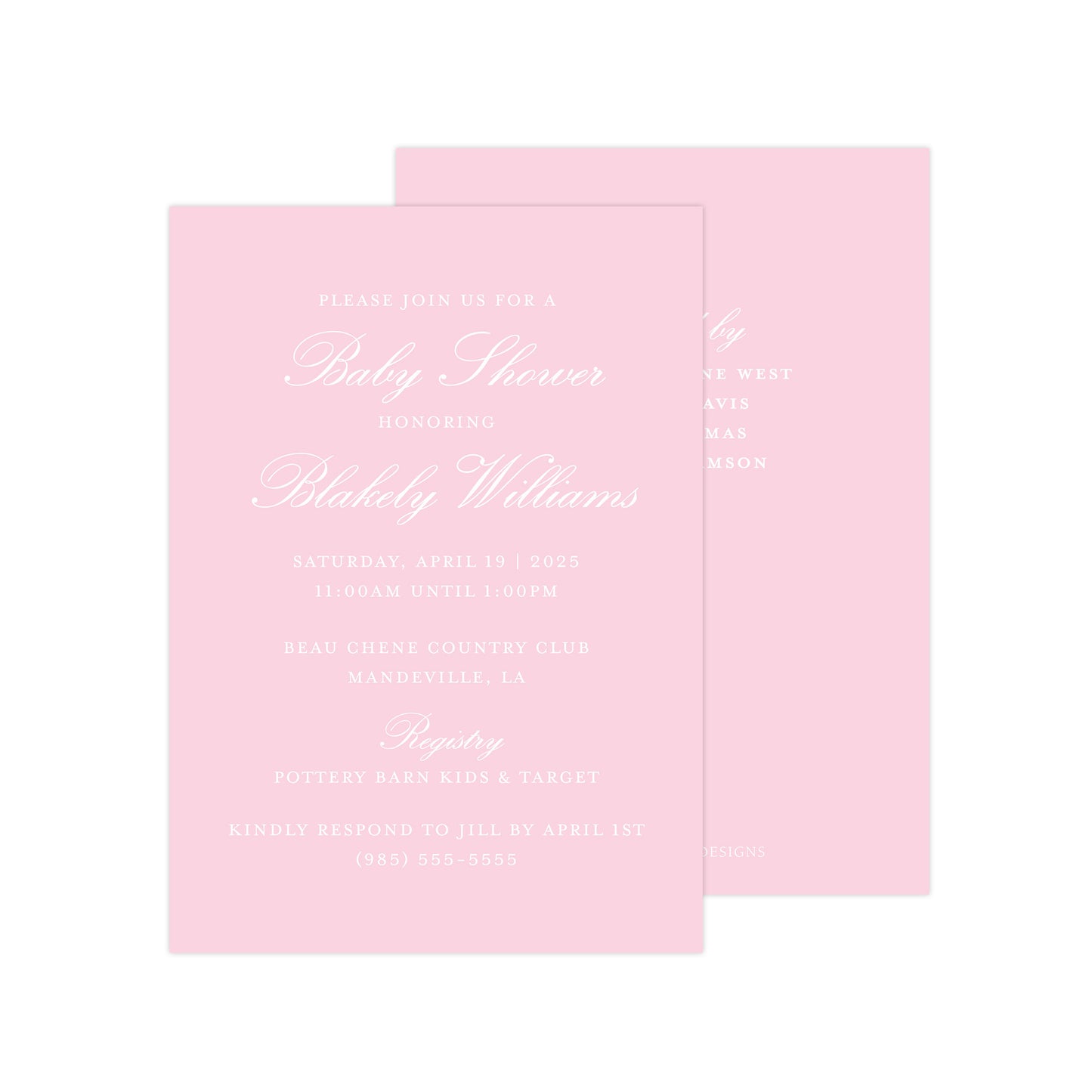 SOLID PINK | BABY SHOWER INVITATION