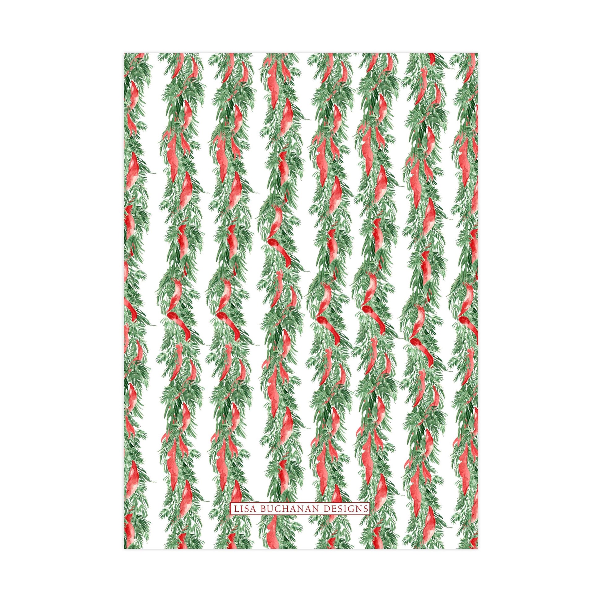 a repeating pattern of green leaves and red peppers, creating a festive and vibrant design.