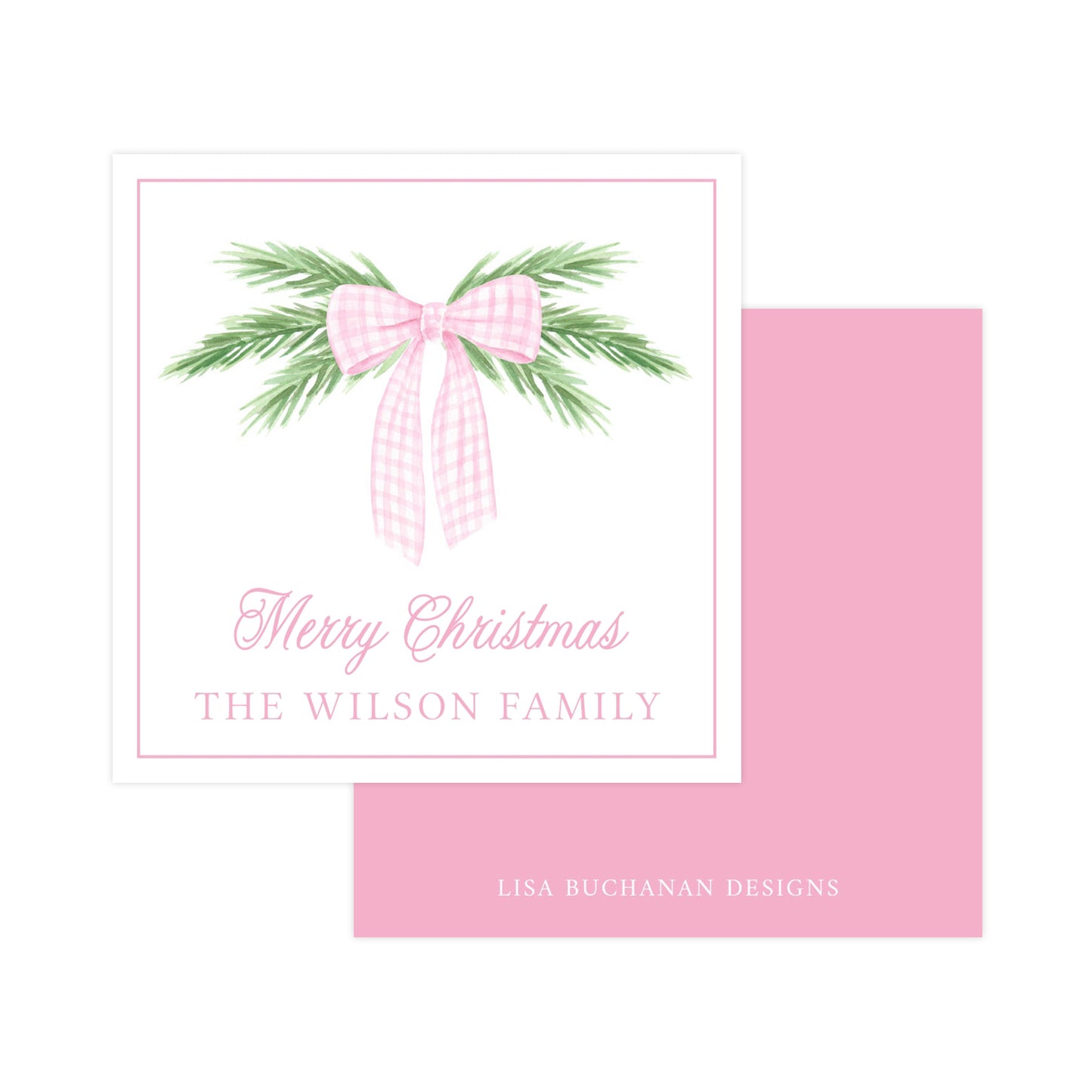 PINK GINGHAM BOW | CHRISTMAS GIFT TAGS