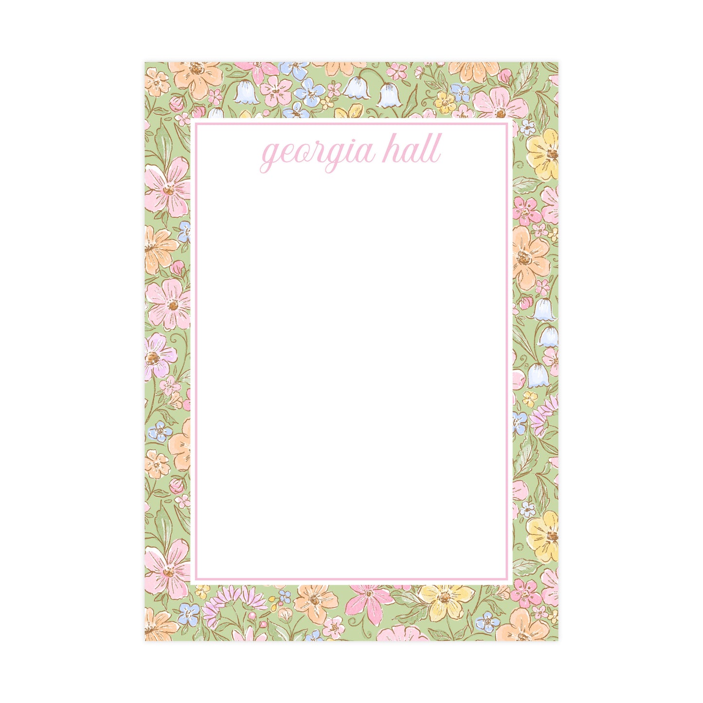 LIGHT GREEN DITSY FLORALS | 5" X 7" NOTEPAD