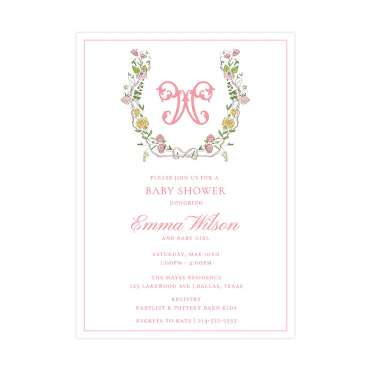 ROMANTIC CREST | BABY SHOWER INVITATION