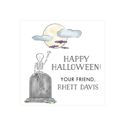 CEMETERY SKELETON | GIFT TAGS & STICKERS