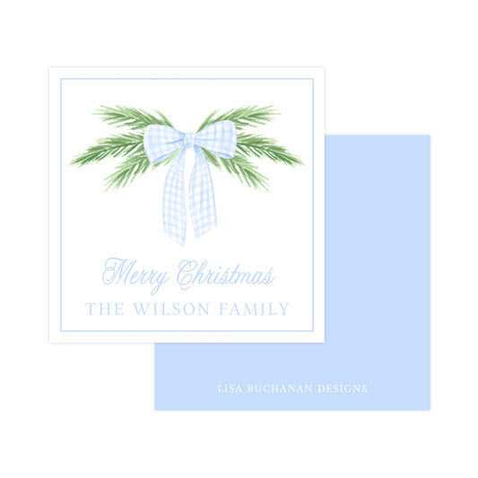 BLUE GINGHAM BOW | CHRISTMAS GIFT TAGS