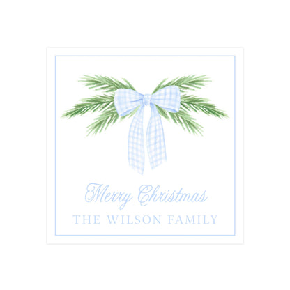 BLUE GINGHAM BOW | CHRISTMAS GIFT TAGS