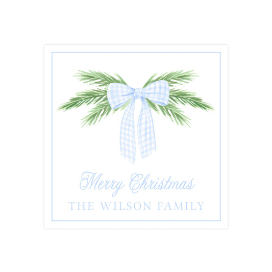 BLUE GINGHAM BOW | CHRISTMAS GIFT TAGS