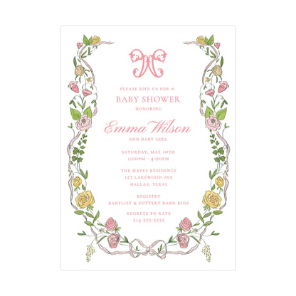 ROMANTIC FLORAL FRAME | BABY SHOWER INVITATION