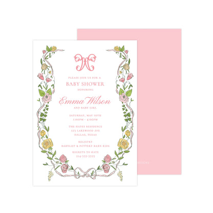 ROMANTIC FLORAL FRAME | BABY SHOWER INVITATION