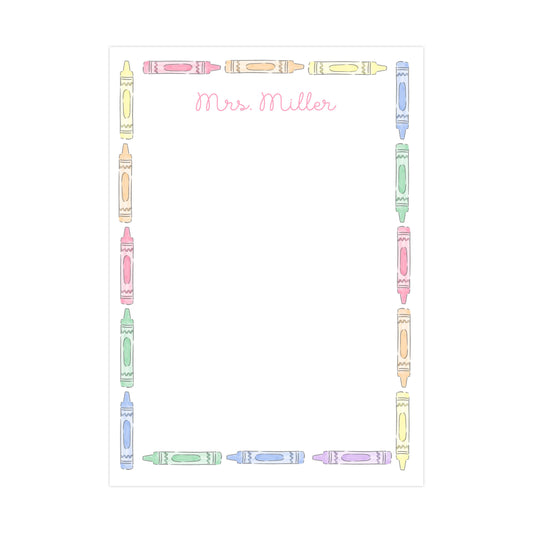 PASTEL CRAYONS BORDER | 5" X 7" NOTEPAD