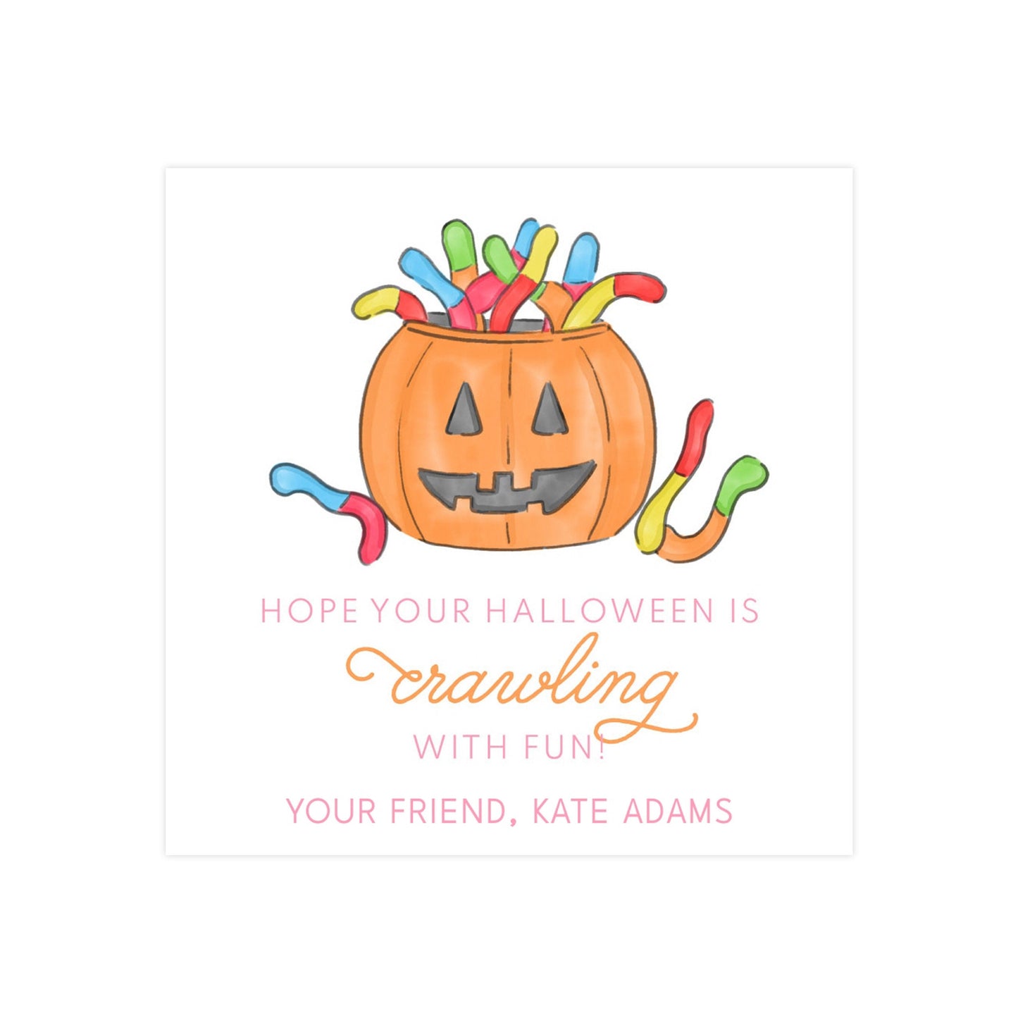 CREEPY, CRAWLY JACK-O-LANTERN (BOY) | GIFT TAGS & STICKERS