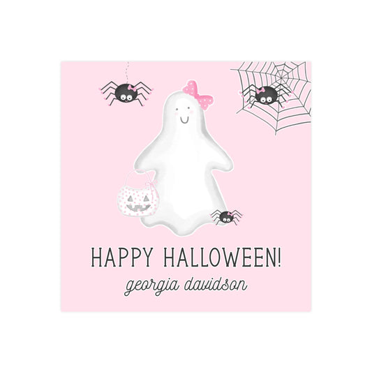 PINK HALLOWEEN GHOST FRIEND | GIFT TAGS & STICKERS