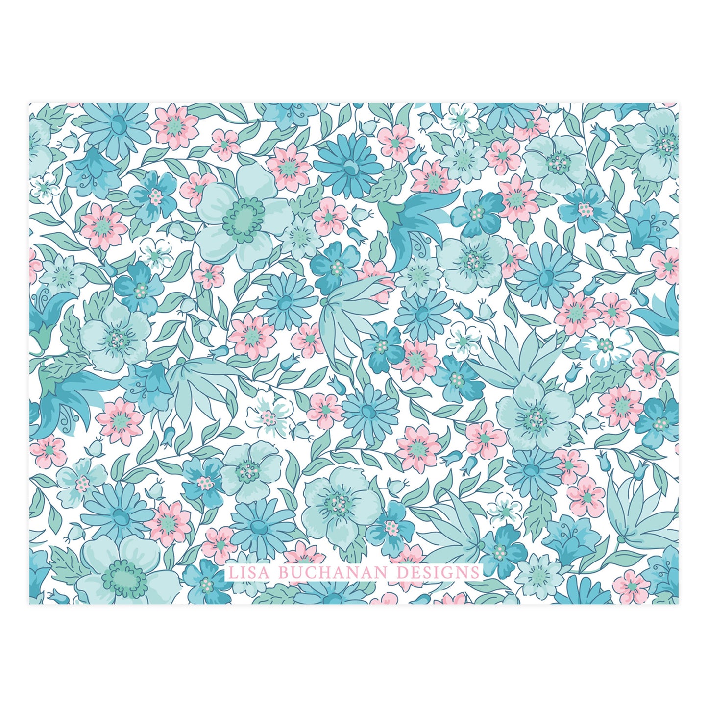 TURQUOISE FLORAL | NOTE CARDS