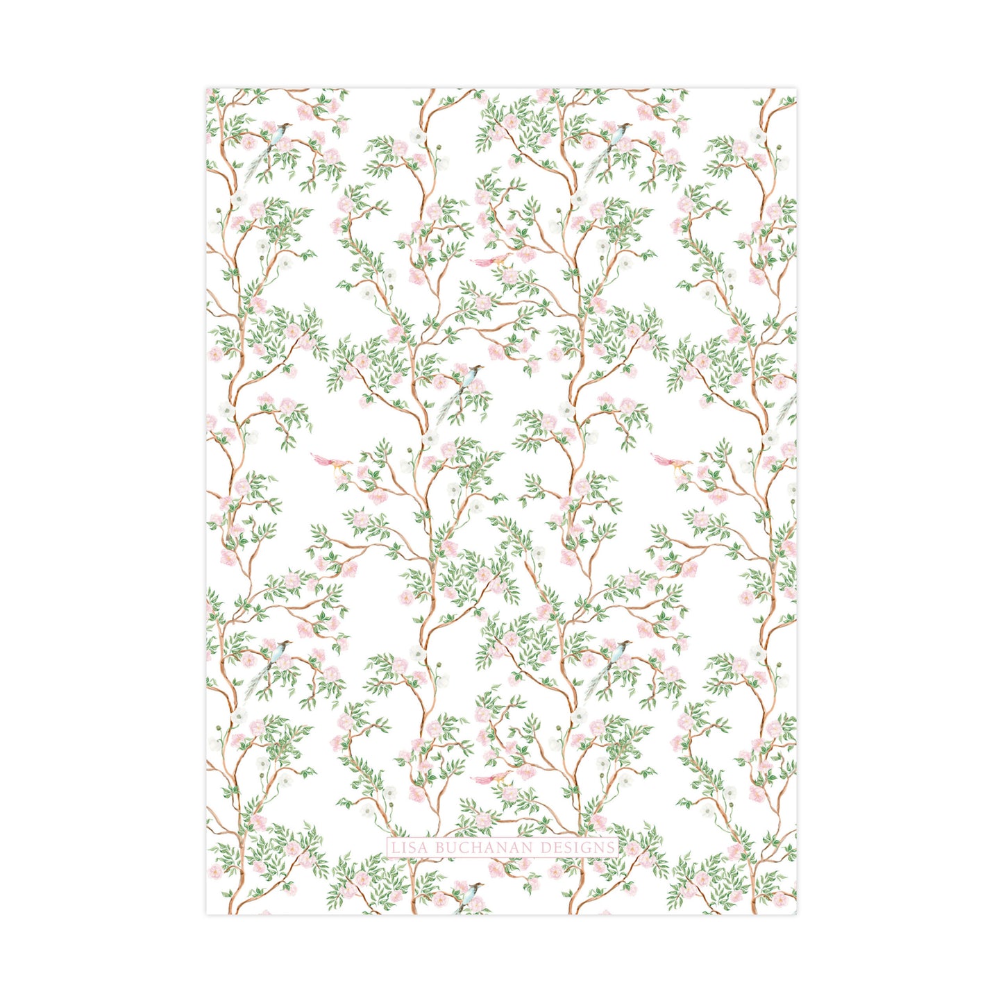 CHINOISERIE GARLAND - WHITE BACK | BABY SHOWER INVITATION