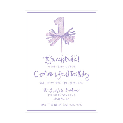 "PURPLE" ONE TOPPER | INVITATIONS