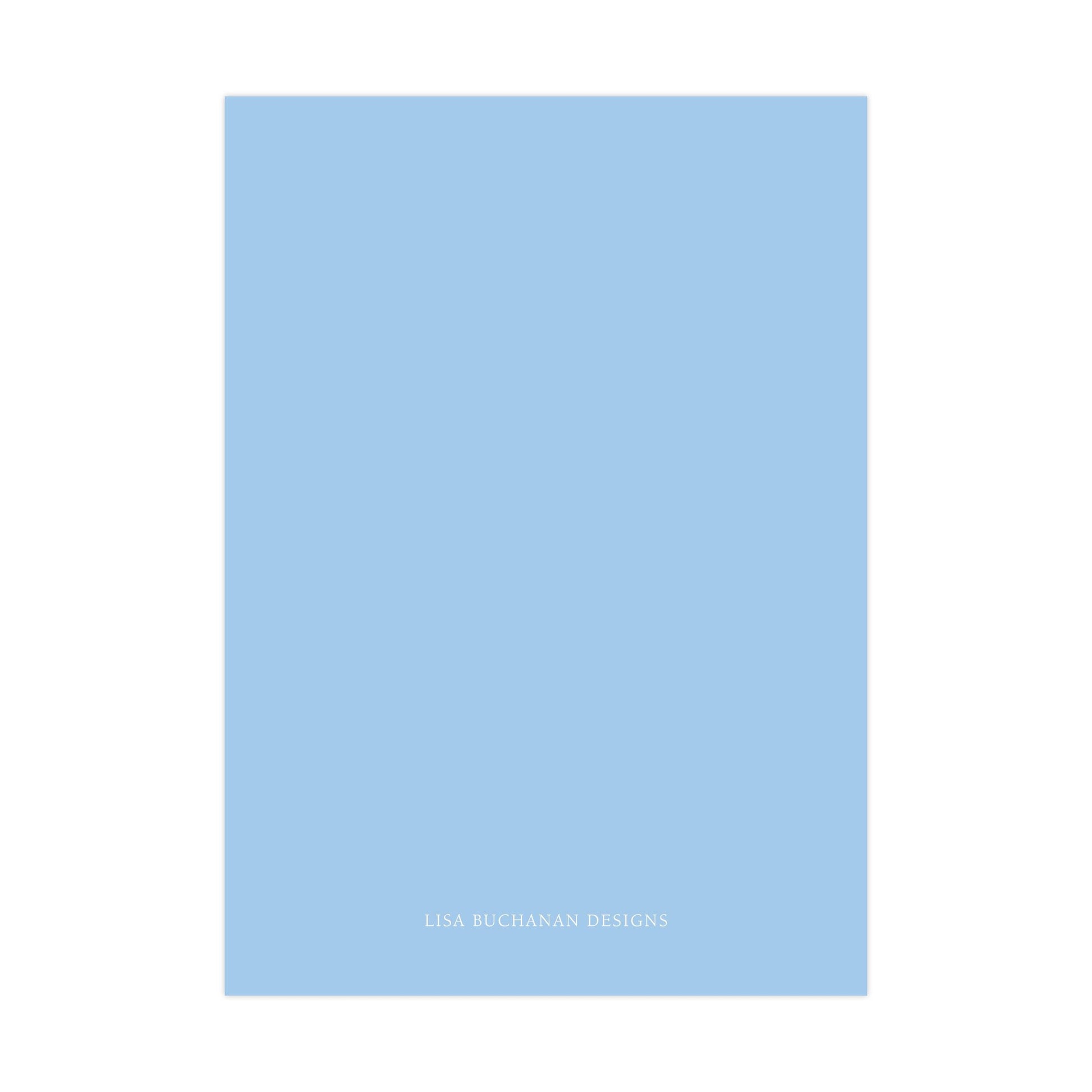 A plain, light blue background with the text "LISA BUCKAN DESIGNS" at the bottom.